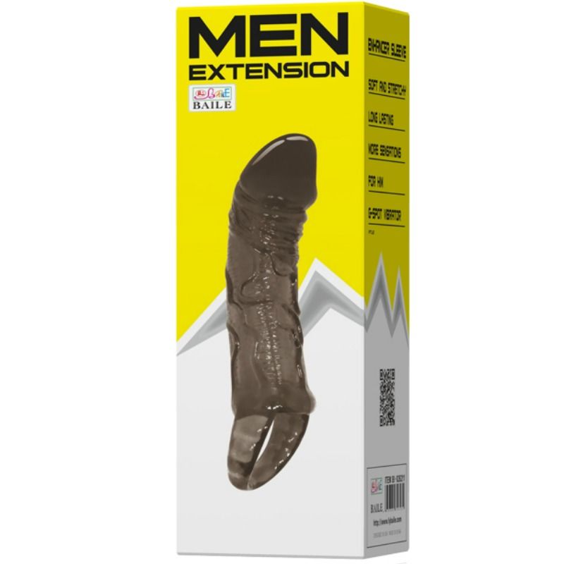 BAILE - PENIS EXTENSION SHEATH WITH TESTICLE STRAP 11.5 CM