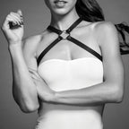 BIJOUX - INDISCRETS CROSSED PECTORAL BLACK LABYRINTH