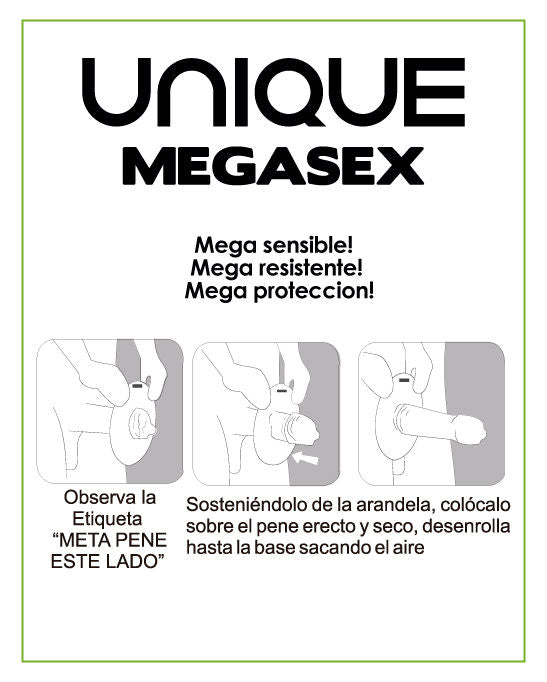 UNIQ - MEGASEX PRÉSERVATIFS SANS LATEX POUR MÊMES SENSIBLES, 3 UNITÉS