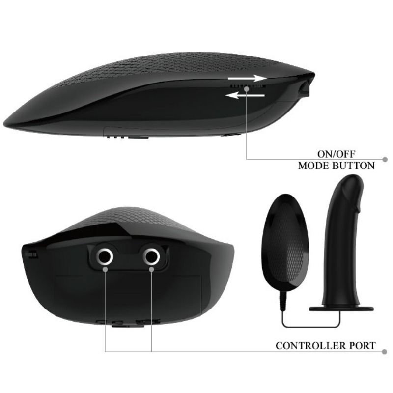 PRETTY LOVE - VITO STRAP-ON WITH HOLLOW DILDO AND VIBRATION 17.3 CM