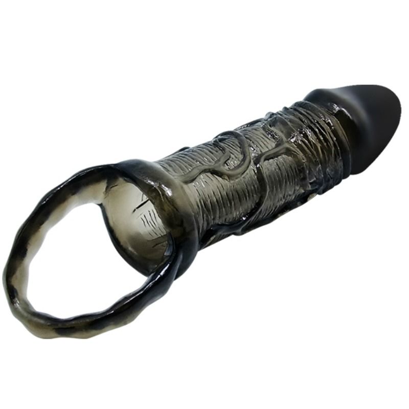 BAILE - COUVERCLE D'EXTENSEUR DE PÉNIS AVEC SANGLE TESTICULAIRE NOIR 13,5 CM