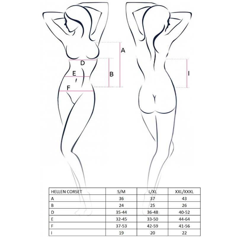 PASSION - WOMEN'S HELLEN BLACK CORSET SIZE S/M