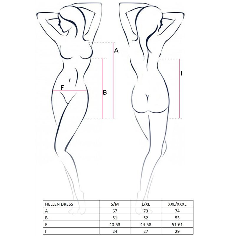 PASSION - WOMEN'S HELLEN DRESS AND THONG SIZE S/M