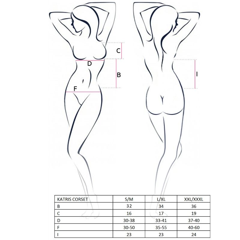 PASSION - CORSET NOIR KATRISS POUR FEMME TAILLE S/M