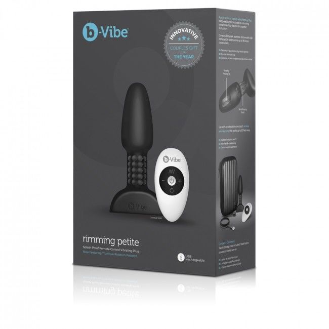 B-VIBE - RIMMING REMOTE CONTROL PETITE BLACK BUTTER PLUG