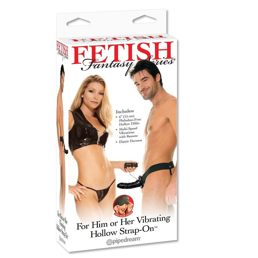 FETISH FANTASY SERIES - VIBRATING CABLE STRAP-ON FOR HER OR HIM BLACK