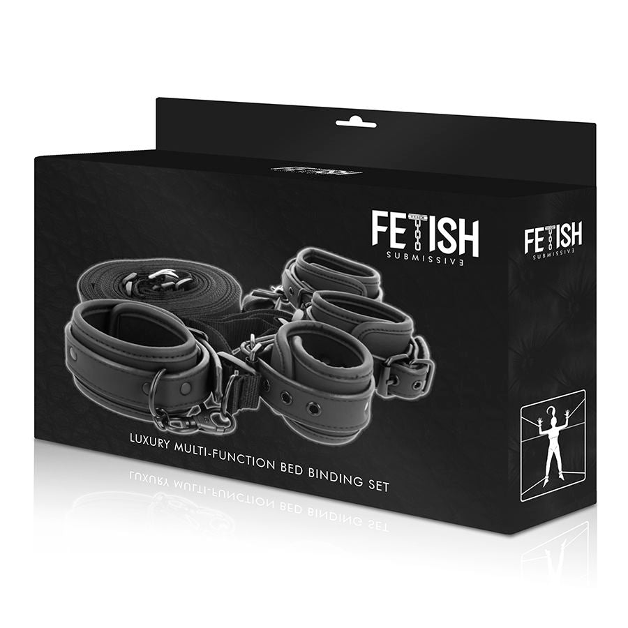 FETISH SUBMISSIVE - HANDCUFFS AND TIE SET WITH NOPRENE LINING