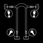 FETISH SUBMISSIVE - POSIZIONE MASTER CON 4 MANETTE RIVESTITE IN NOPRENE