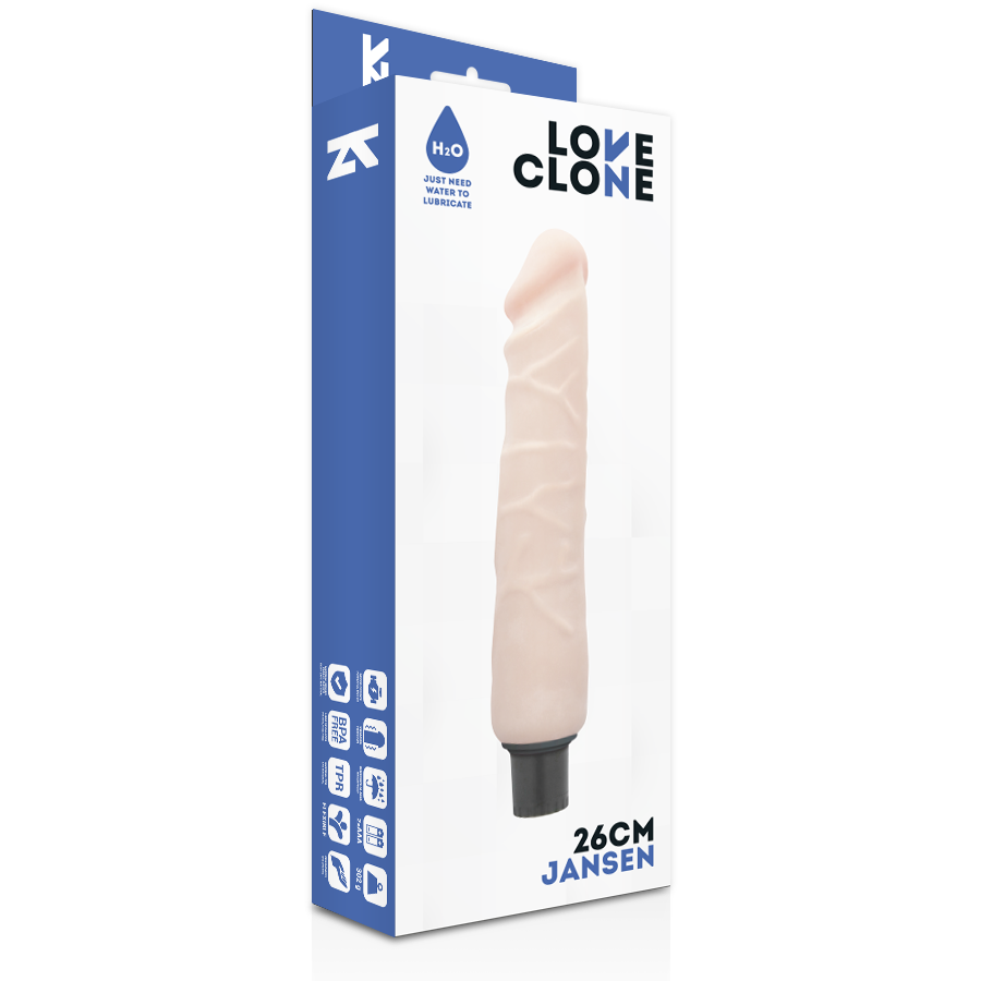 LOVECLONE - JANSEN VIBRATEUR AUTOLUBRIFIANT 26 CM -O- 4,2 CM