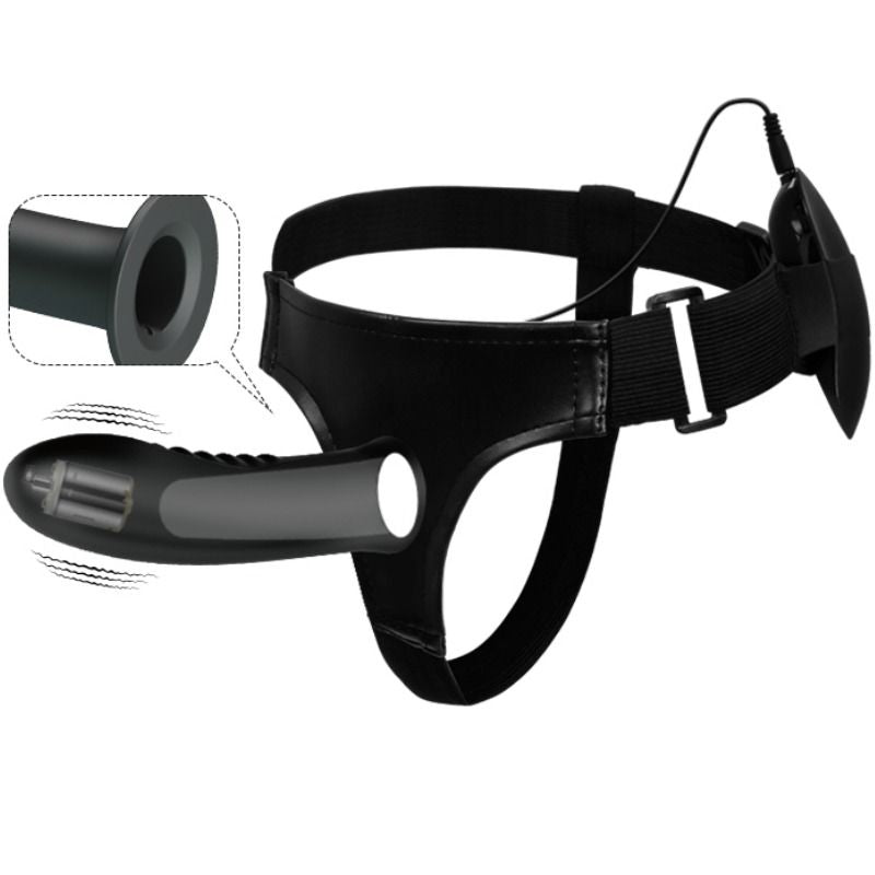 JOLI AMOUR - ABBASBAILEA LOVE MYRON STRAP-ON AVEC VIBRATION ET GODEMICHET CREUX