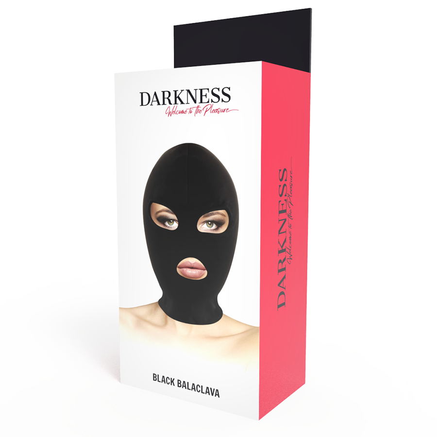 MASQUE DE SOUMISSION BDSM DARKNESS AVEC BOUCHE ET YEUX NOIRS