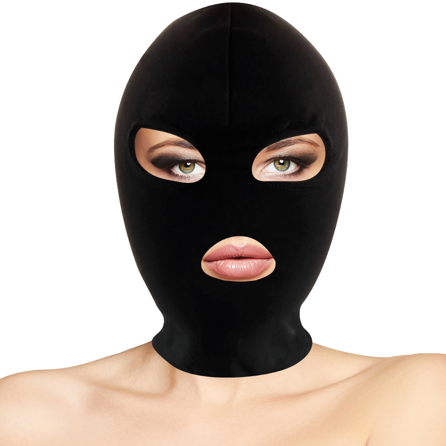 MASQUE DE SOUMISSION BDSM DARKNESS AVEC BOUCHE ET YEUX NOIRS