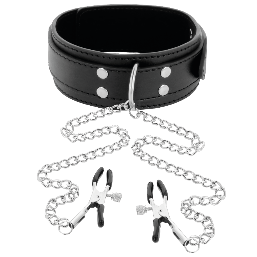DARKNESS - BLACK NIPPLE CLAMP COLLAR