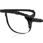 Harnais de soumission fétichiste - Silicone noir réaliste 15 cm