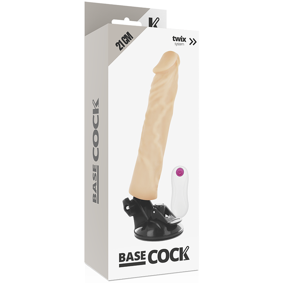 BASECOCK - REALISTIC VIBRATOR WITH NATURAL REMOTE CONTROL 21 CM -OR- 4 CM