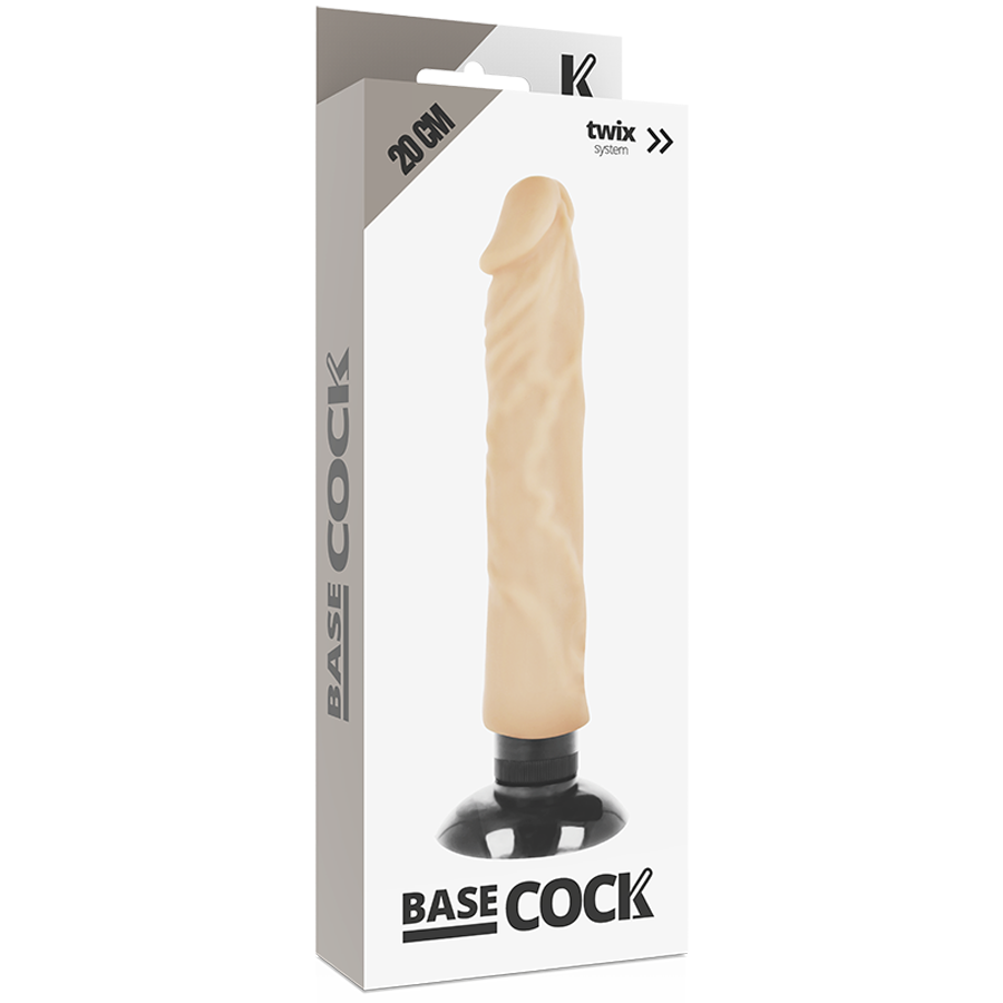 BASECOCK - REALISTIC 2-IN-1 NATURAL VIBRATOR 20 CM -OR- 4 CM
