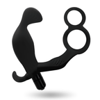 ADDICTED TOYS - PLUG NOIR À DOUBLE ANNEAU POUR PÉNIS ET TESTICULES