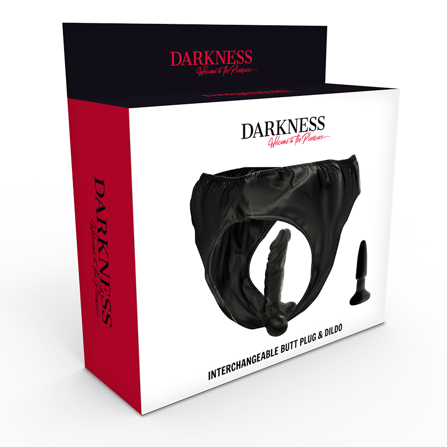 DARKNESS - PANTYHOSE WITH PLUG AND INTERCHANGEABLE DILDO