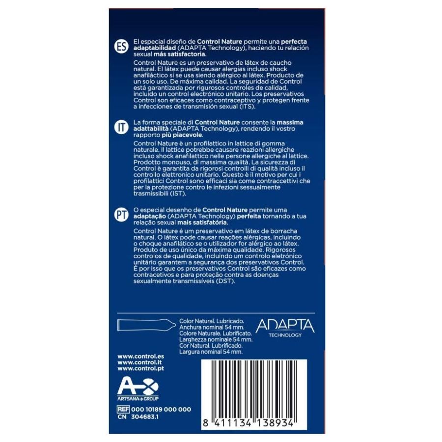 CONTRÔLE - PRÉSERVATIFS ADAPTA NATURE 24 UNITÉS