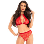 LEG AVENUE - SET DUE PEZZI TOP E SLIP NERO M/L