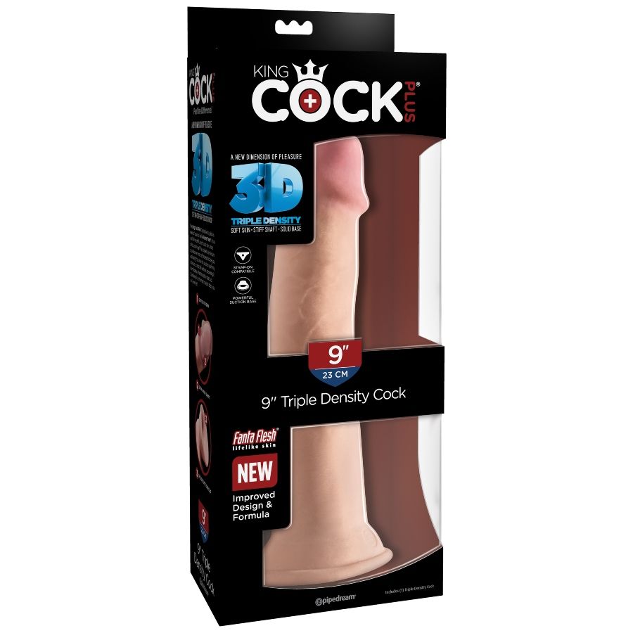 KING COCK - TRIPLE DENSIT DILDO 23 CM