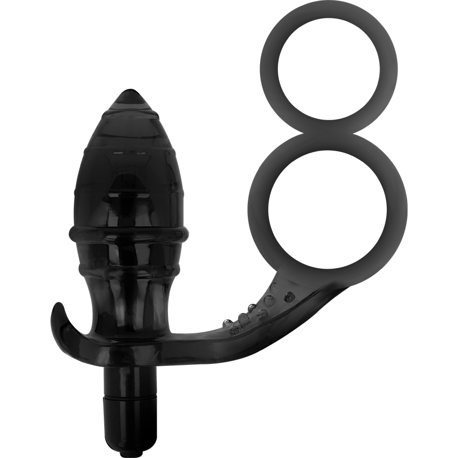 ADDICTED TOYS - BLACK DOUBLE RING BUTT PLUG