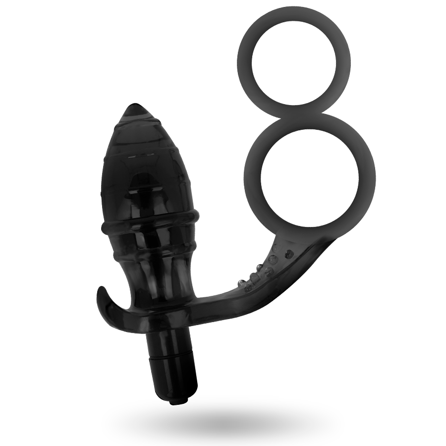 ADDICTED TOYS - BLACK DOUBLE RING BUTT PLUG