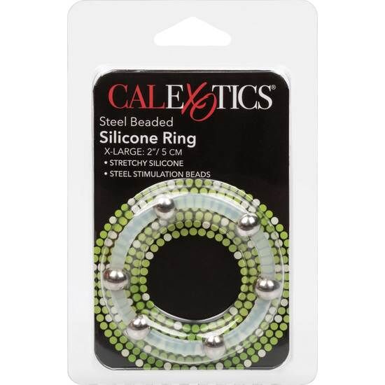 CALEXOTICS - Bague XL en silicone avec perles d'acier