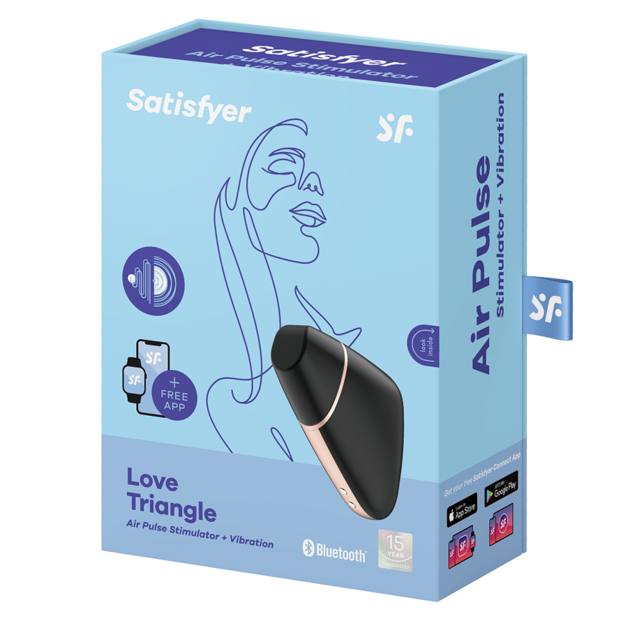 SATISFYER - STIMULATEUR ET VIBRATEUR TRIANGLE AMOUREUX NOIR