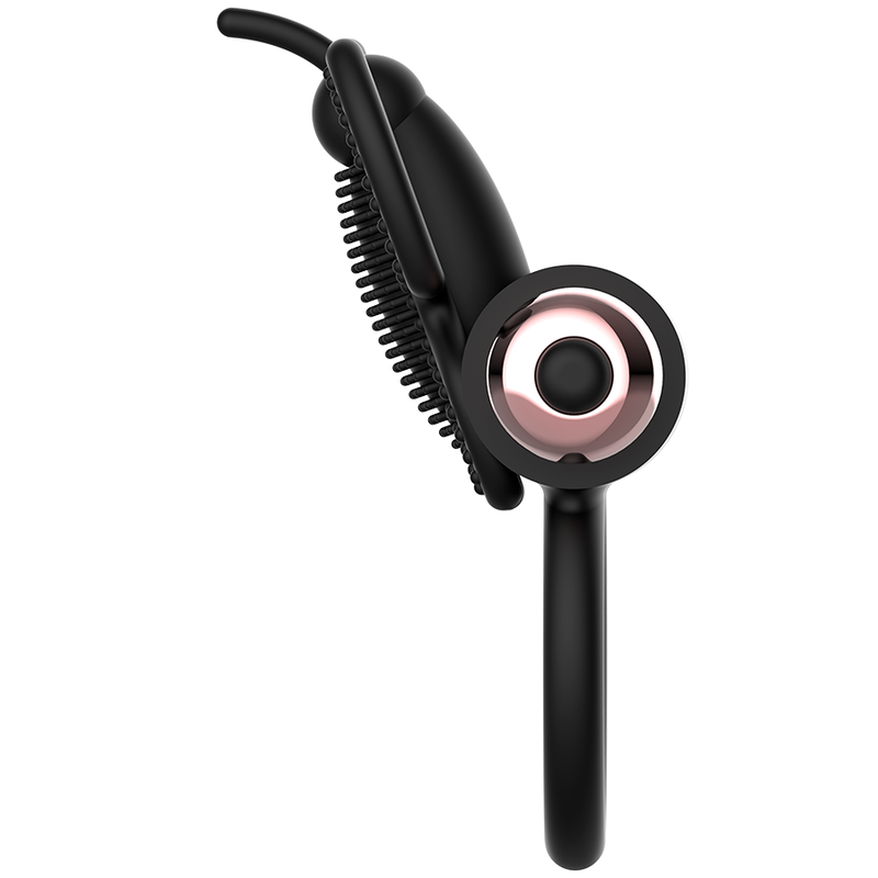 COQUETTE CHIC DESIRE - BLACK/GOLD BUTTERFLY COCK RING WITH VIBRATOR