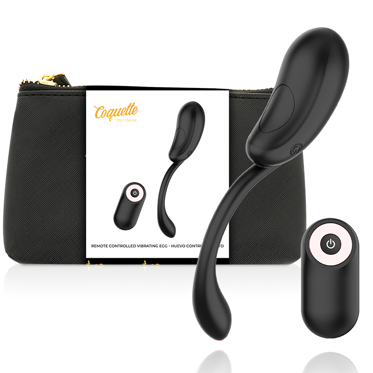 COQUETTE CHIC DESIRE - ŒUF VIBRANT RECHARGEABLE AVEC TÉLÉCOMMANDE NOIR/OR