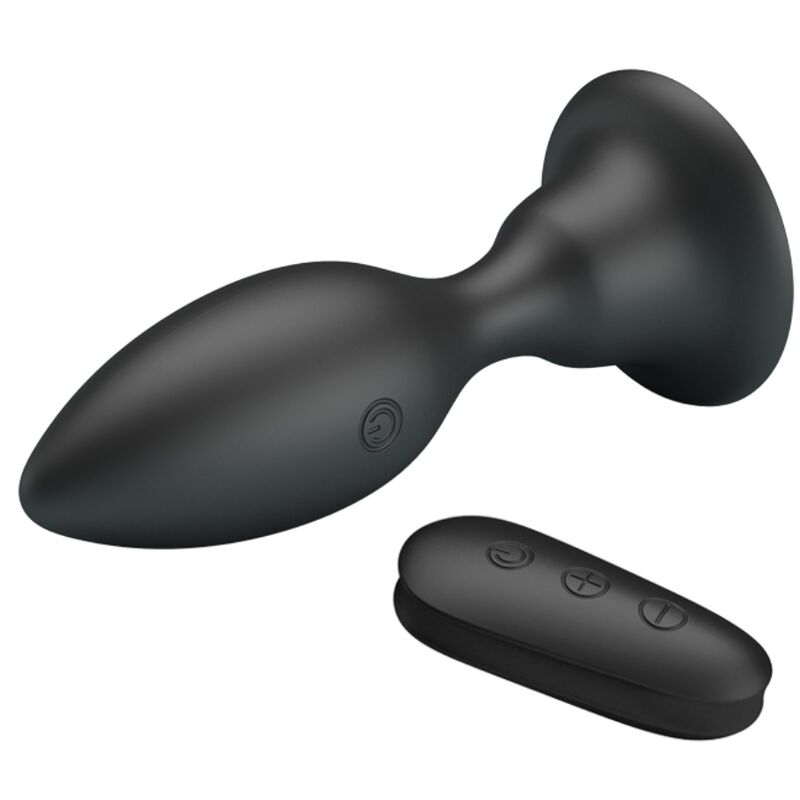 MR PLAY - BLACK REMOTE CONTROL VIBRATING BUTTON PLUG