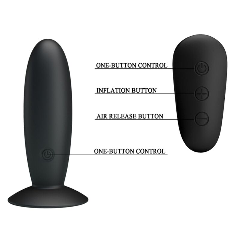 MR PLAY - BLACK REMOTE CONTROL VIBRATING BUTTON PLUG