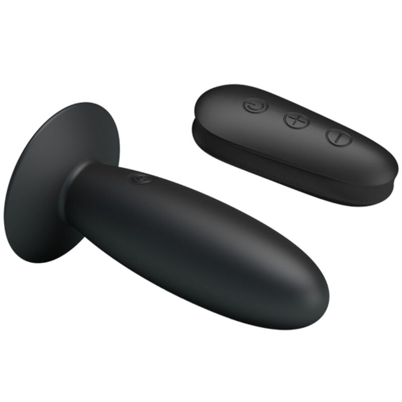 MR PLAY - BLACK REMOTE CONTROL VIBRATING BUTTON PLUG