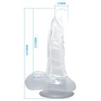 BAILE - GODEMICHET RÉALISTE AVEC VENTOUSE ET TESTICULES 16,7 CM TRANSPARENT