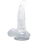 BAILE - GODEMICHET RÉALISTE AVEC VENTOUSE ET TESTICULES 16,7 CM TRANSPARENT