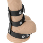 DARKNESS - ANNEAUX DOUBLE EN CUIR RÉGLABLES POUR PÉNIS ET TESTICULES