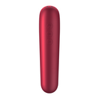 SATISFYER - DUAL LOVE VIBRATOR AND SUCTION CUP WITH PULSED AIR (RED)