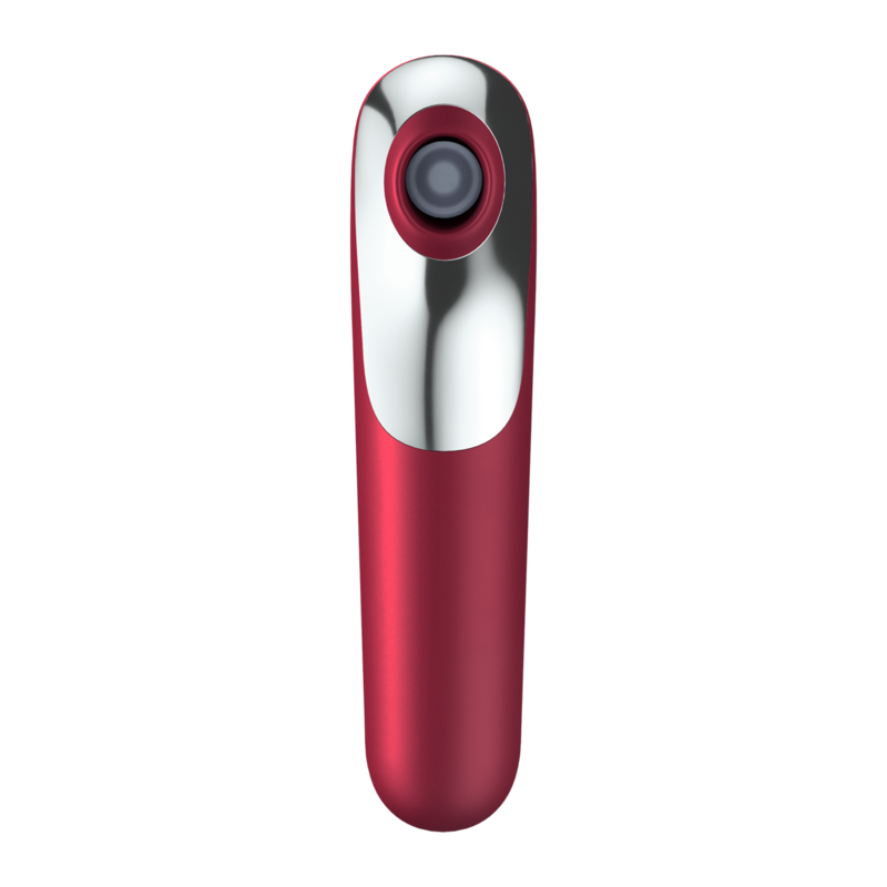 SATISFYER - DUAL LOVE VIBRATOR AND SUCTION CUP WITH PULSED AIR (RED)