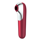 SATISFYER - DUAL LOVE VIBRATOR AND SUCTION CUP WITH PULSED AIR (RED)