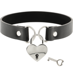 COQUETTE CHIC DESIRE - VEGAN LEATHER NECKLACE WITH HEART KEY ACCESSORY
