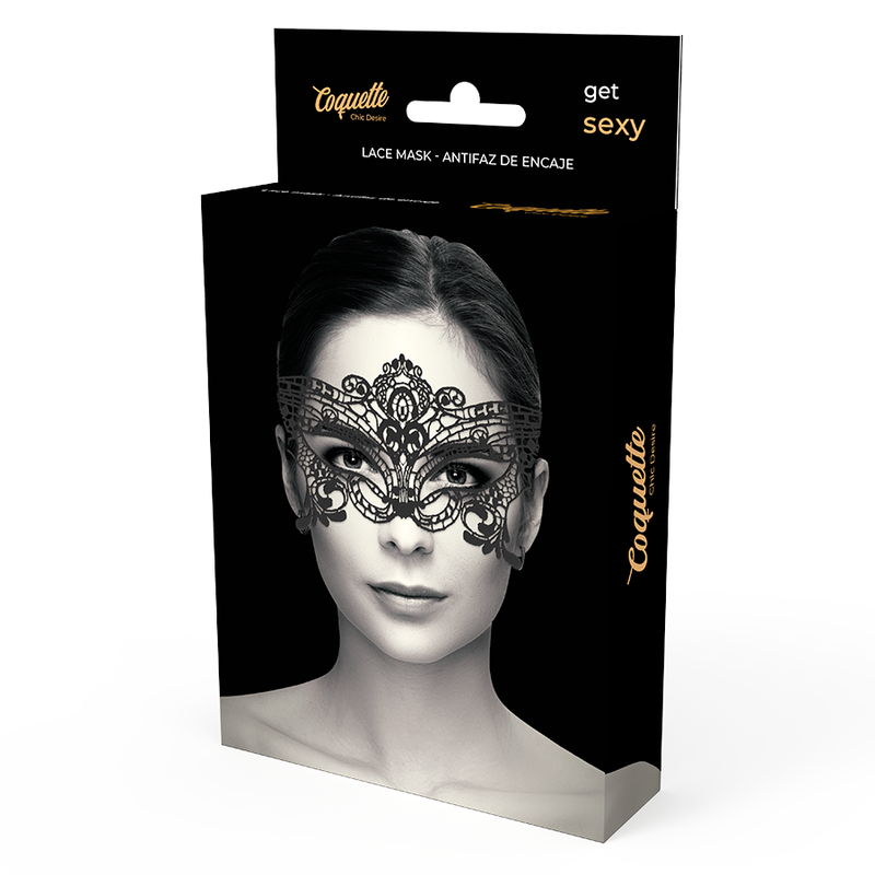 COQUETTE CHIC DESIRE - MASQUE EN DENTELLE NOIRE LARGE