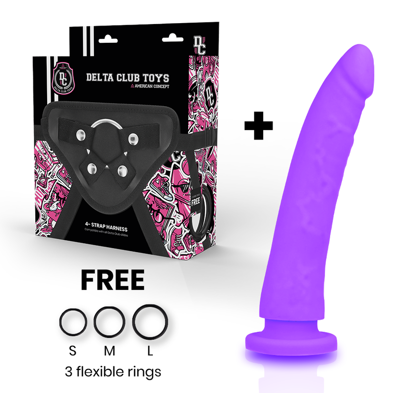 DELTA CLUB - TOYS ARNES + DONG SILICONE PURPLE 20 CM -O- 4 CM