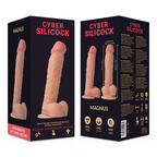 CYBER SILICOCK - PÉNIS À STRAP-ON MAGNUS EN SILICONE LIQUIDE AVEC 3 ANNEAUX OFFERTS 20,5 CM -O- 4,1 CM