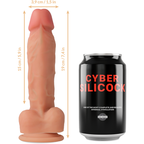 CYBER SILICOCK - OLIVER PÉNIS À SÉCURITÉ EN SILICONE LIQUIDE AVEC 3 ANNEAUX OFFERTS 19 CM -O- 3,9 CM