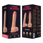 CYBER SILICOCK - CONNOR PÉNIS À SANGLE EN SILICONE LIQUIDE AVEC 3 ANNEAUX OFFERTS 20,5 CM -O- 3,7 CM