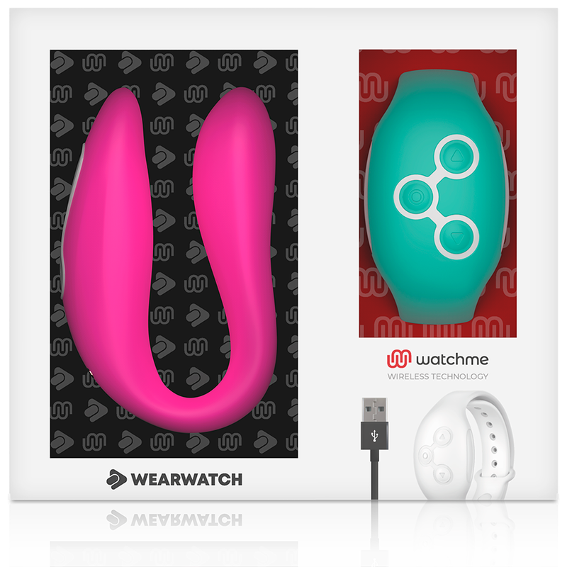 WEARWATCH - WATCHME DUAL-TECHNOLOGY VIBRATOR, FUCHSIA / SEA WATER