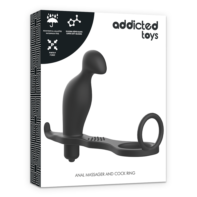 ADDICTED TOYS - ANNEAU ANAL EN SILICONE NOIR DE 12 CM