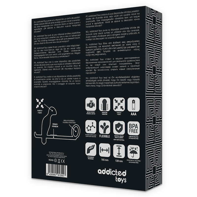 ADDICTED TOYS - ANNEAU ANAL EN SILICONE NOIR DE 12 CM