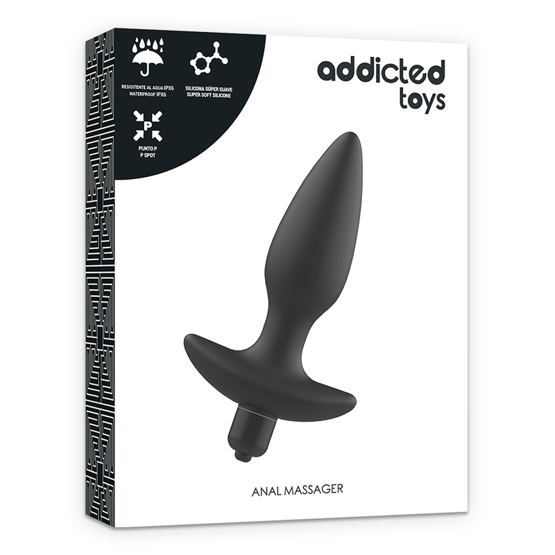 ADDICTED TOYS - BLACK VIBRATING MASSAGER PLUG